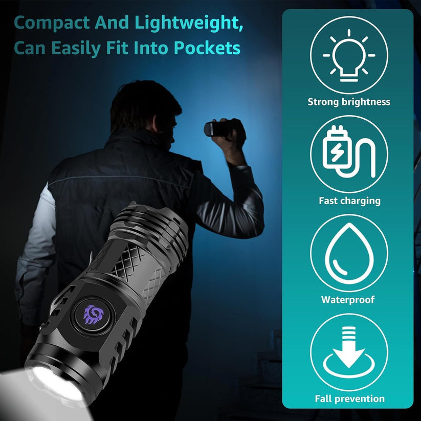 ๐Three-Eyed Monster Mini Flashlight โ Ultra-Bright Rechargeable LED Torch | Compact, Long-Range & Water-Resistant | Perfect for Camping, Hiking & Emergency Use ๐