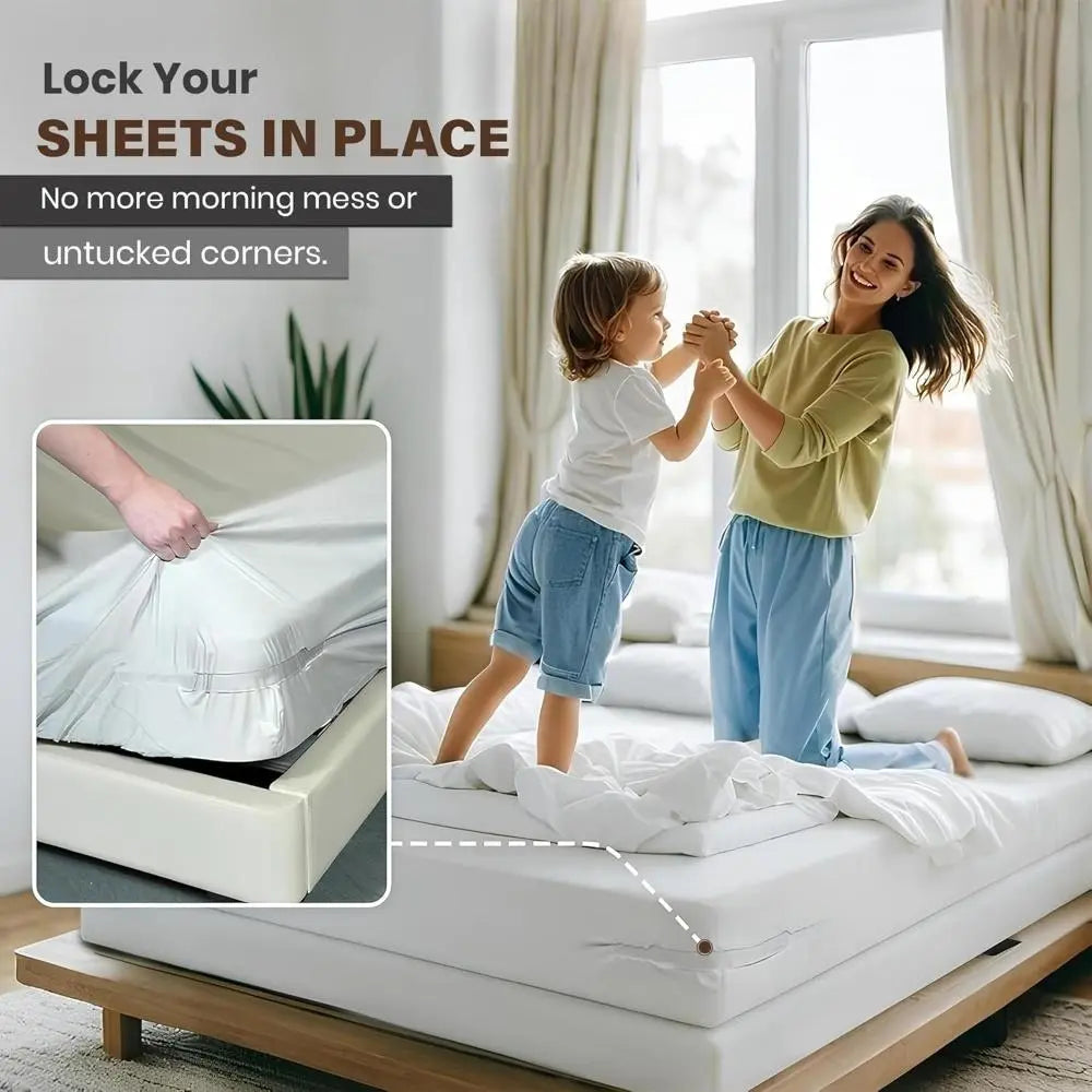 ✨No-Slip Bed Sheet Holders – Heavy Duty Corner Clips for Perfectly Tight Sheets