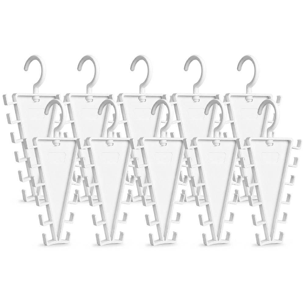 🆙 V-Shaped Closet Organizer – 12 Hooks to Save Space