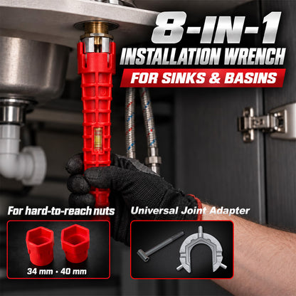 🆙 8-in-1 Universal Tap Wrench – Multi-Function Tool for Kitchen & Bathroom