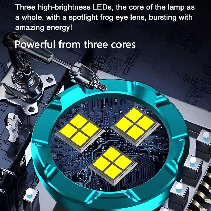 🆙Three-Eyed Monster Mini Flashlight — Ultra-Bright Rechargeable LED Torch | Compact, Long-Range & Water-Resistant | Perfect for Camping, Hiking & Emergency Use 🌌