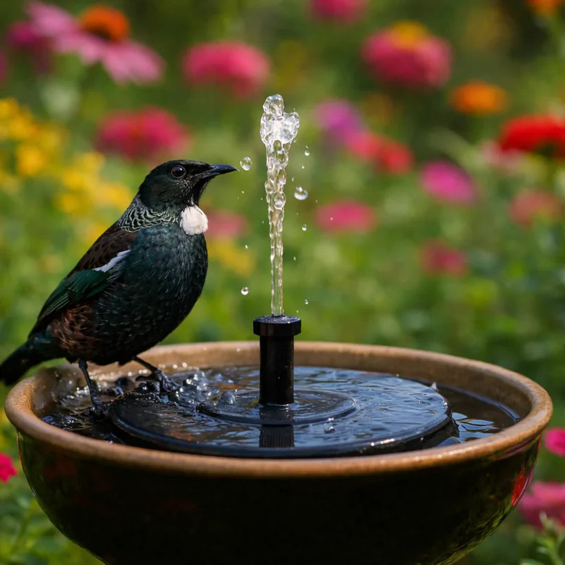 ☀️⛲Solar Water Fountain Pump – 4 Nozzles for Bird Bath & Garden (16cm / 6.3in)