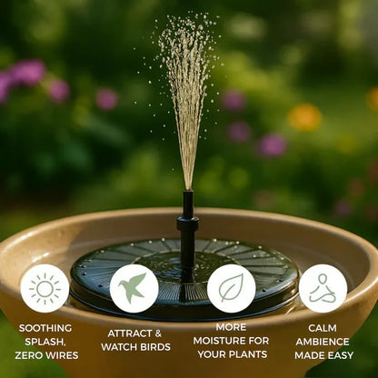 ☀️⛲Solar Water Fountain Pump – 4 Nozzles for Bird Bath & Garden (16cm / 6.3in)