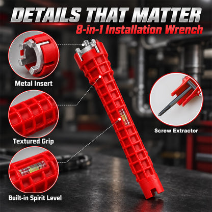 🆙 8-in-1 Universal Tap Wrench – Multi-Function Tool for Kitchen & Bathroom