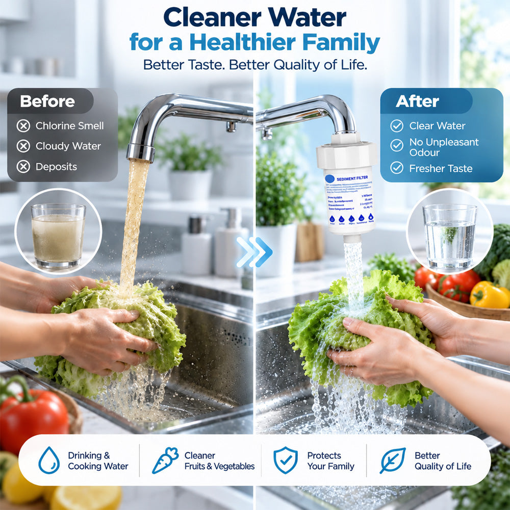 🆙🚿 Universal Water Filter – For Shower, Faucet, Kitchen & Washing Machine