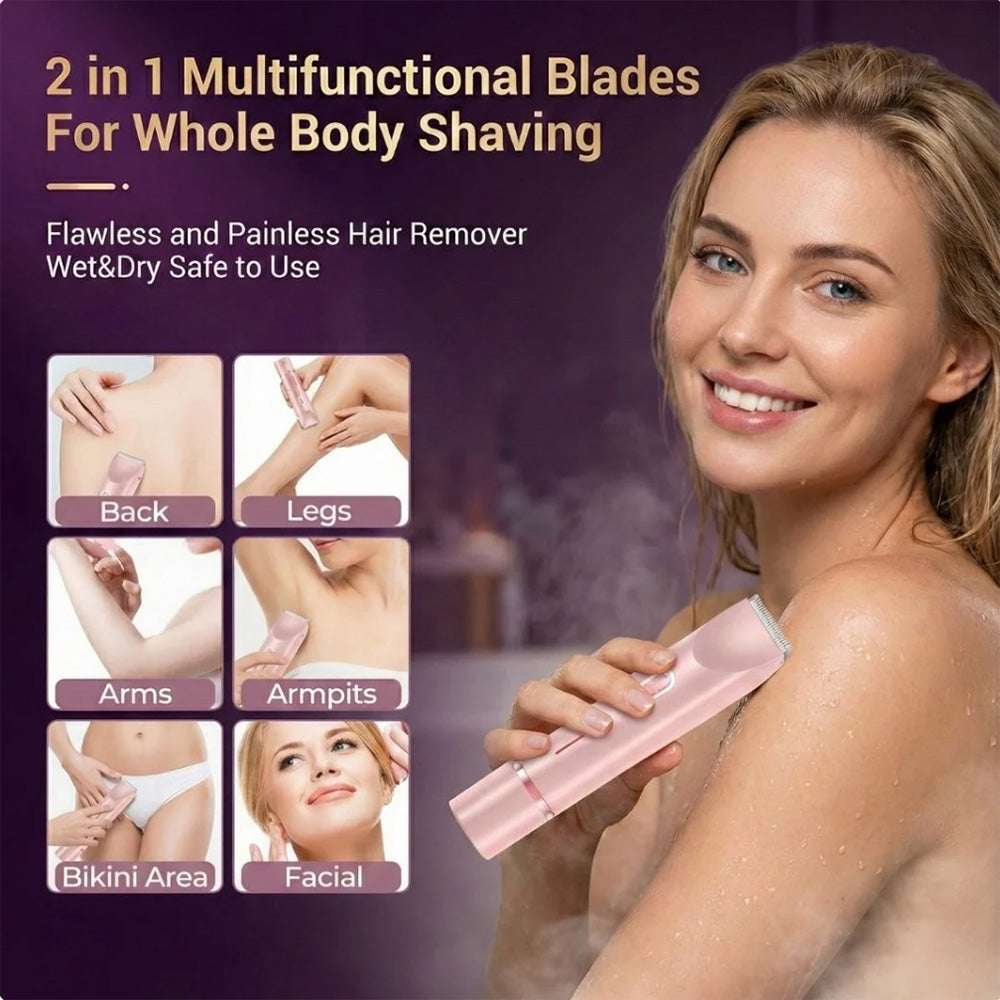 💖✨2-in-1 Painless Bikini Hair Trimmer for Face & Body