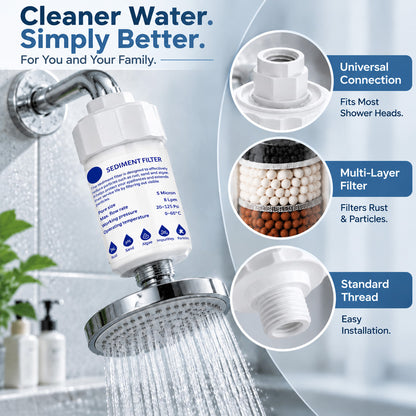 🆙🚿 Universal Water Filter – For Shower, Faucet, Kitchen & Washing Machine