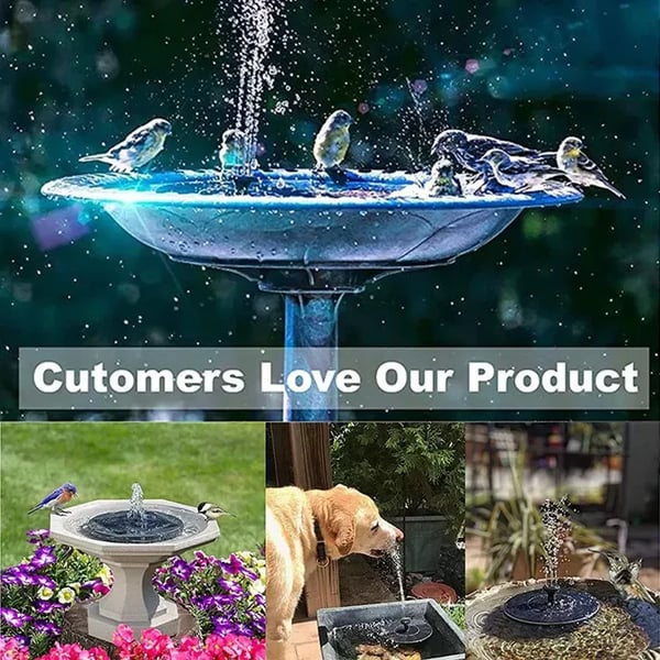 ☀️⛲Solar Water Fountain Pump – 4 Nozzles for Bird Bath & Garden (16cm / 6.3in)