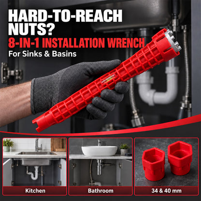 🆙 8-in-1 Universal Tap Wrench – Multi-Function Tool for Kitchen & Bathroom
