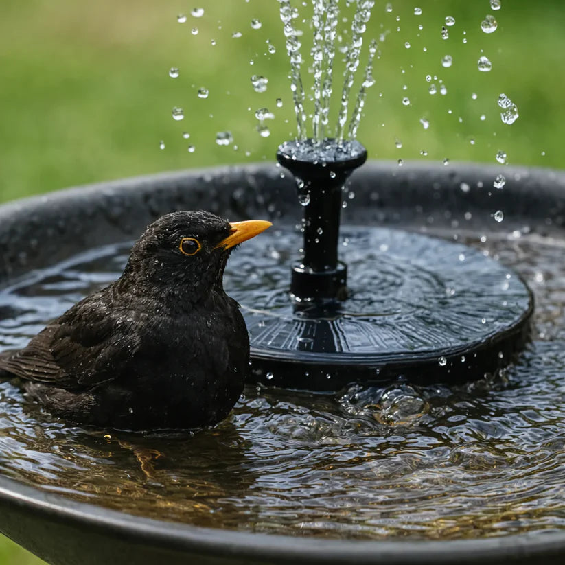 ☀️⛲Solar Water Fountain Pump – 4 Nozzles for Bird Bath & Garden (16cm / 6.3in)