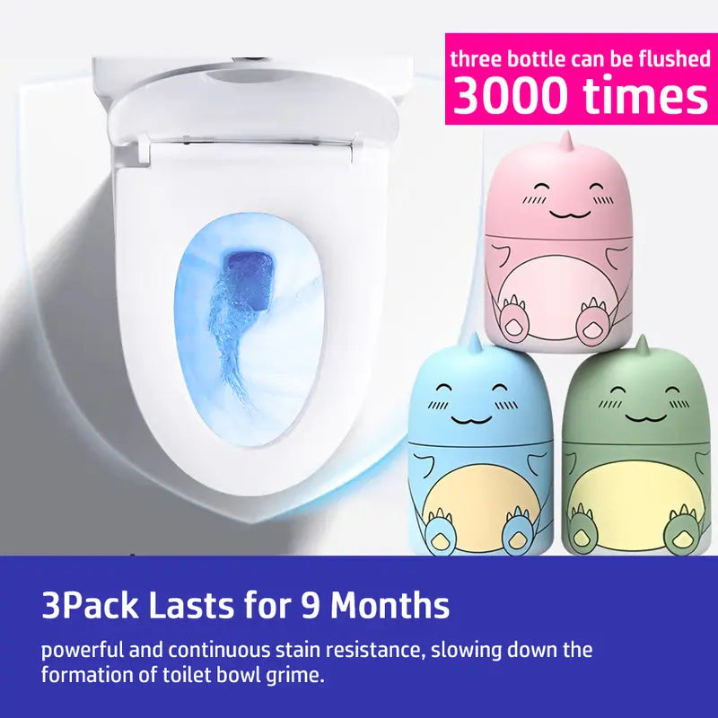 🦕Cute Dinosaur Automatic Toilet Cleaner | Long-Lasting Cistern Gel & Limescale Remover | Up to 9 Months Freshness