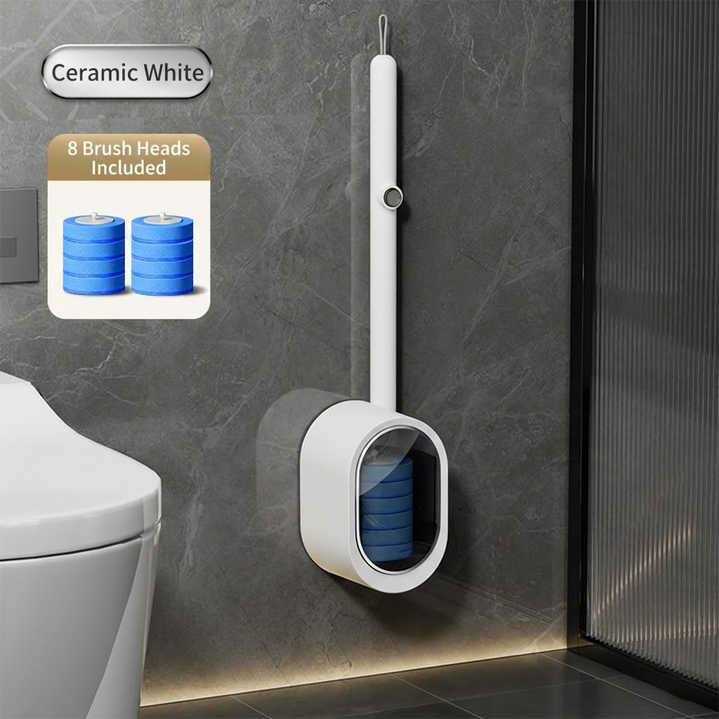 🧼🚽Magic Clean Toilet Wand Kit with Pre-Soaked Disposable Pads – No Pre-Rinse, No Mess, Odor-Free & Hygienic Storage Caddy